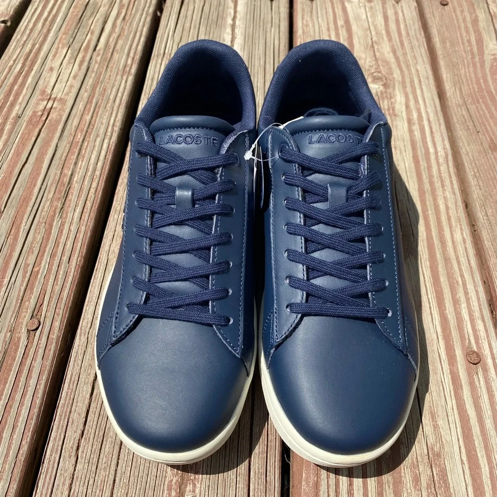 NWT Lacoste Low-Top Casual Minimalist Sneakers Navy Blue Size 9